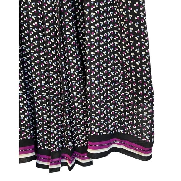 Sophie Max | 3607Y54 Black Pink Polkadot Chiffon Flutter Sleeve Elastic Midi M - Picture 5 of 8